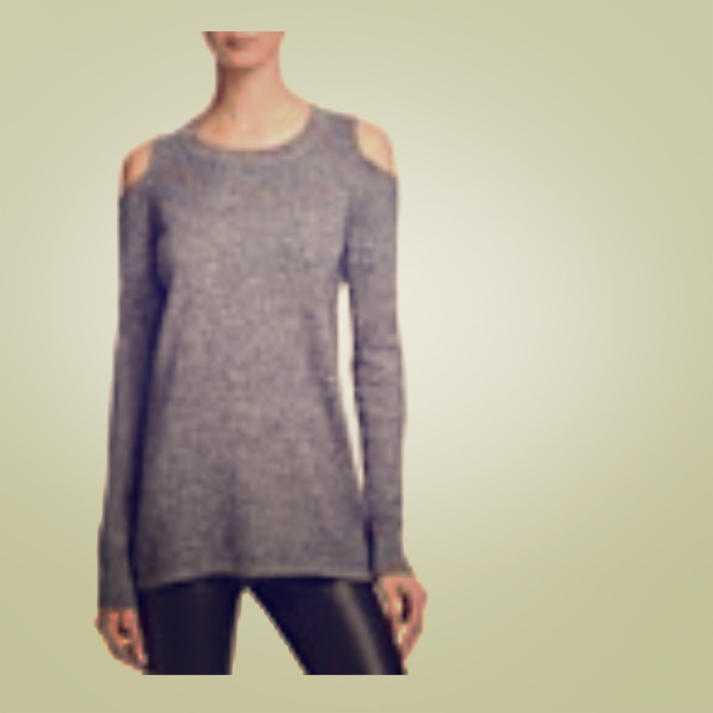 Aqua cashmere circle arm cut outs sweater ..